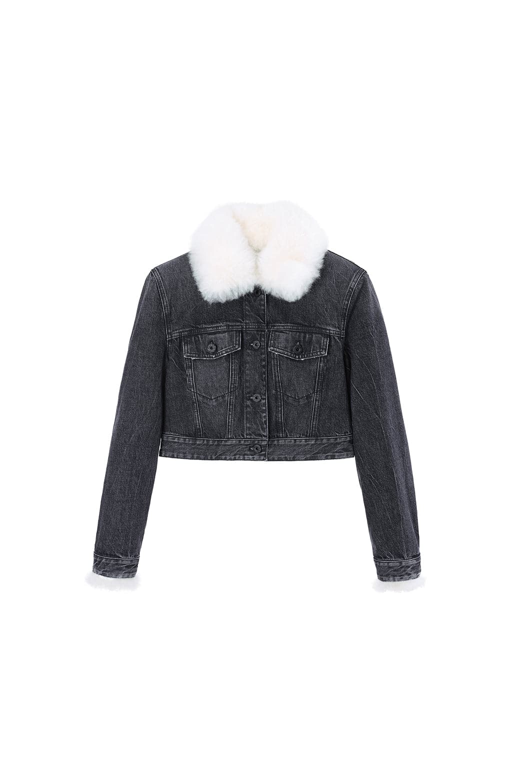 Buy online Fur Embellished Denim Jacket from jackets and blazers and coats  for Women by Showoff for ₹2489 at 60% off | 2024 Limeroad.com